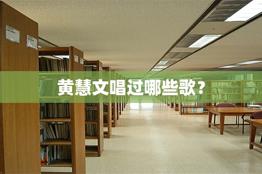 黄慧文唱过哪些歌？