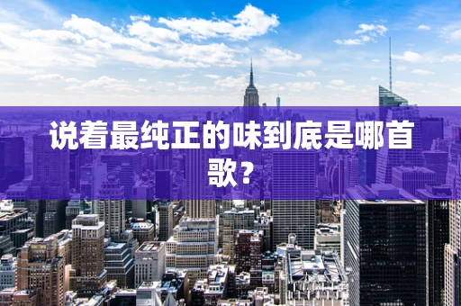 说着最纯正的味到底是哪首歌？