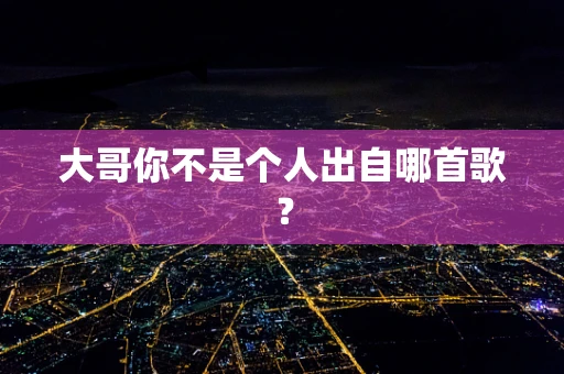 大哥你不是个人出自哪首歌？