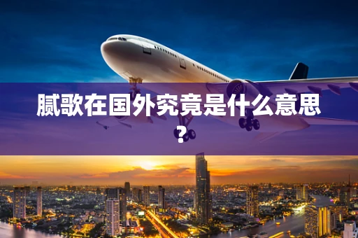 腻歌在国外究竟是什么意思？