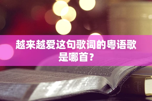 越来越爱这句歌词的粤语歌是哪首？