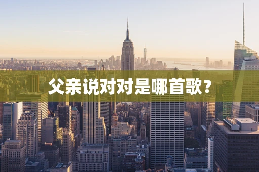 父亲说对对是哪首歌？