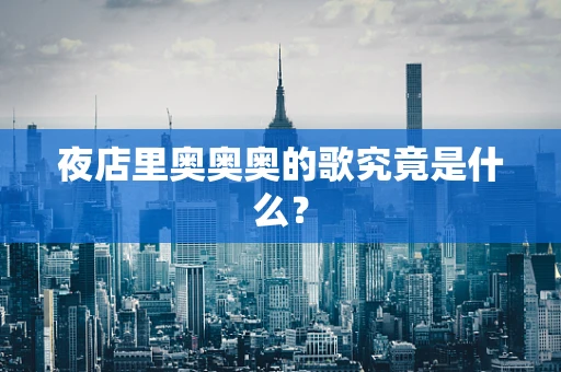 夜店里奥奥奥的歌究竟是什么？