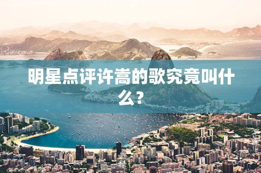 明星点评许嵩的歌究竟叫什么？