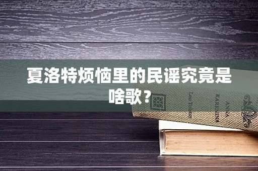 夏洛特烦恼里的民谣究竟是啥歌？