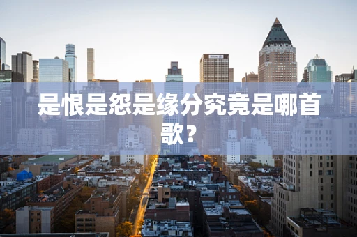 是恨是怨是缘分究竟是哪首歌？
