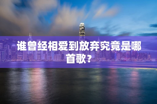 谁曾经相爱到放弃究竟是哪首歌？