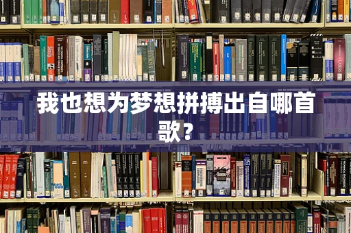 我也想为梦想拼搏出自哪首歌？