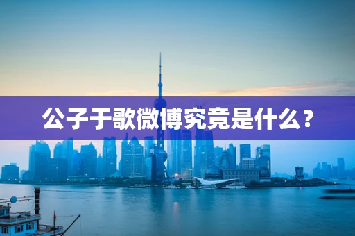 公子于歌微博究竟是什么？