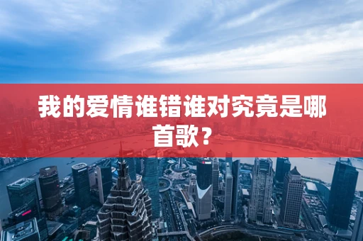 我的爱情谁错谁对究竟是哪首歌？