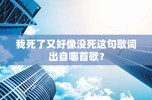 我死了又好像没死这句歌词出自哪首歌？