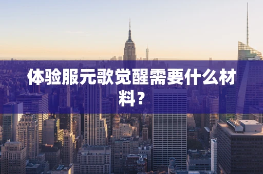 体验服元歌觉醒需要什么材料？
