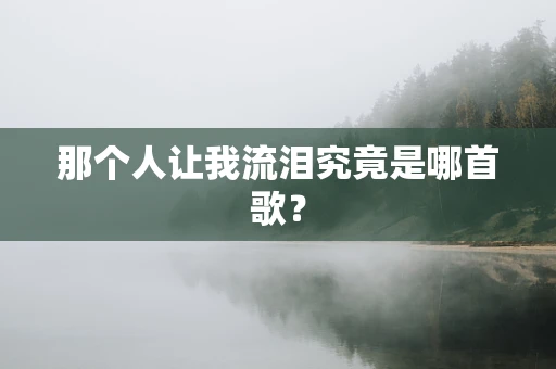 那个人让我流泪究竟是哪首歌？