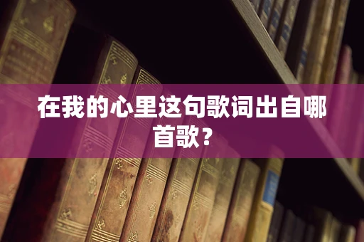 在我的心里这句歌词出自哪首歌？