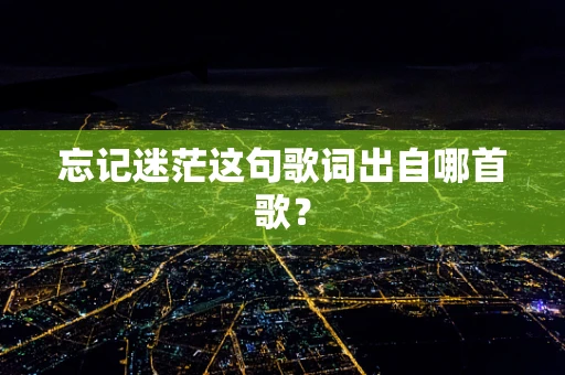 忘记迷茫这句歌词出自哪首歌？
