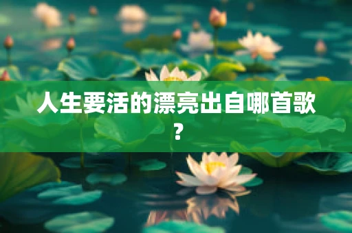人生要活的漂亮出自哪首歌？