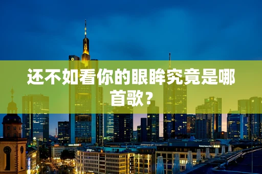 还不如看你的眼眸究竟是哪首歌？