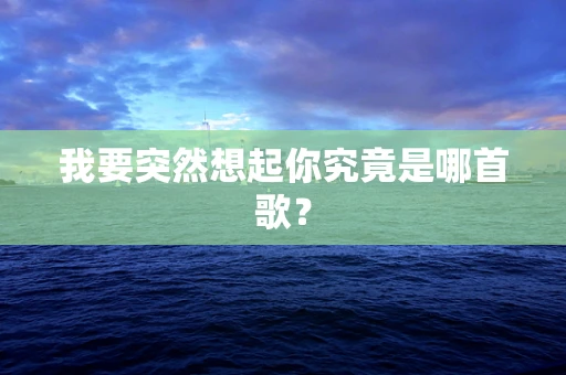 我要突然想起你究竟是哪首歌？