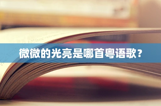 微微的光亮是哪首粤语歌？