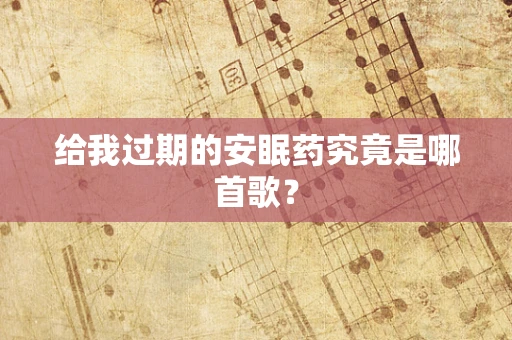 给我过期的安眠药究竟是哪首歌？