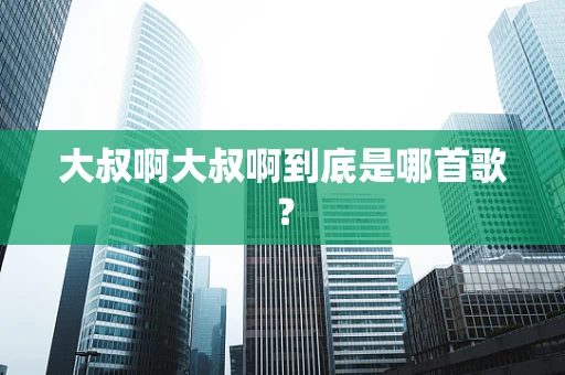 大叔啊大叔啊到底是哪首歌？