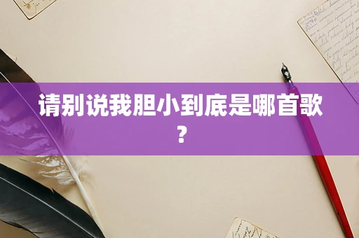 请别说我胆小到底是哪首歌？
