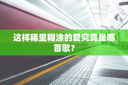 这样稀里糊涂的爱究竟是哪首歌？