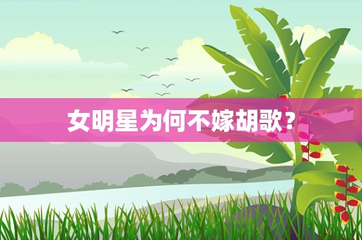 女明星为何不嫁胡歌？