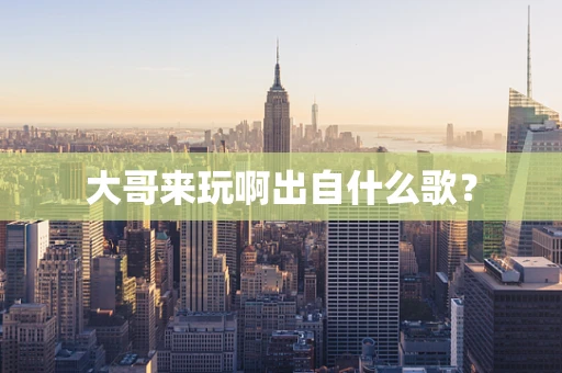 大哥来玩啊出自什么歌？