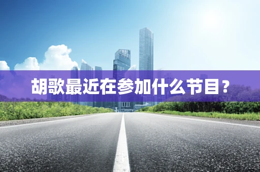 胡歌最近在参加什么节目？