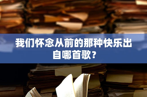 我们怀念从前的那种快乐出自哪首歌？