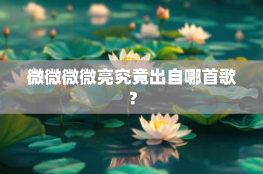 微微微微亮究竟出自哪首歌？