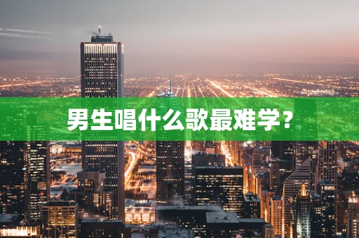 男生唱什么歌最难学？