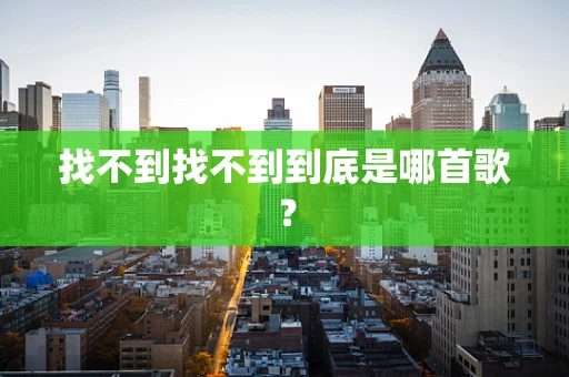 找不到找不到到底是哪首歌？