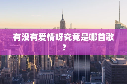 有没有爱情呀究竟是哪首歌？