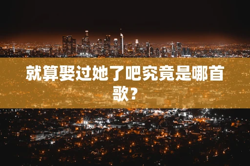 就算娶过她了吧究竟是哪首歌？