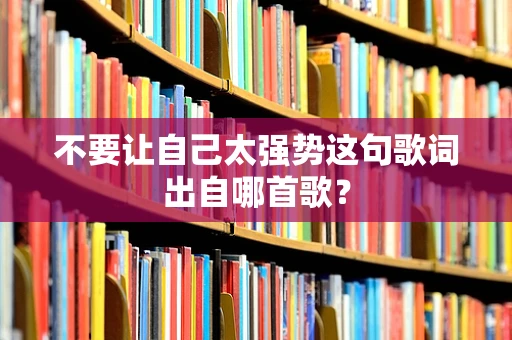 不要让自己太强势这句歌词出自哪首歌？