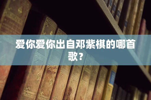 爱你爱你出自邓紫棋的哪首歌？