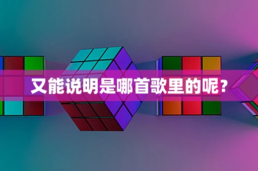 又能说明是哪首歌里的呢？