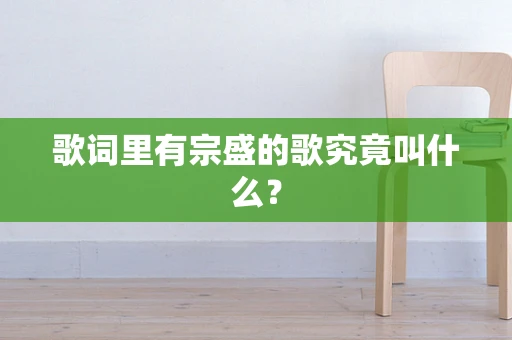 歌词里有宗盛的歌究竟叫什么？