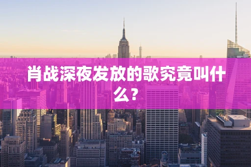 肖战深夜发放的歌究竟叫什么？