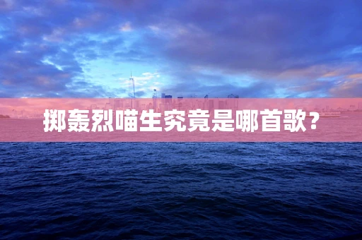 掷轰烈喵生究竟是哪首歌？