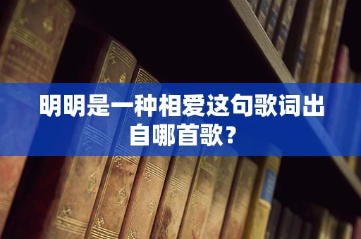 明明是一种相爱这句歌词出自哪首歌？