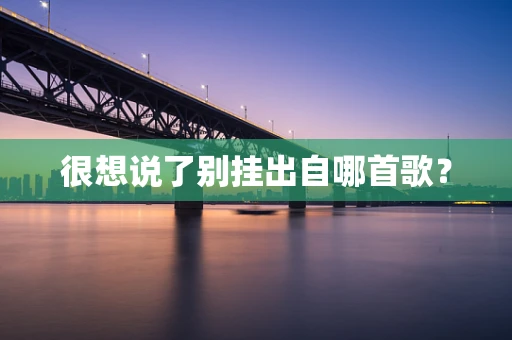 很想说了别挂出自哪首歌？