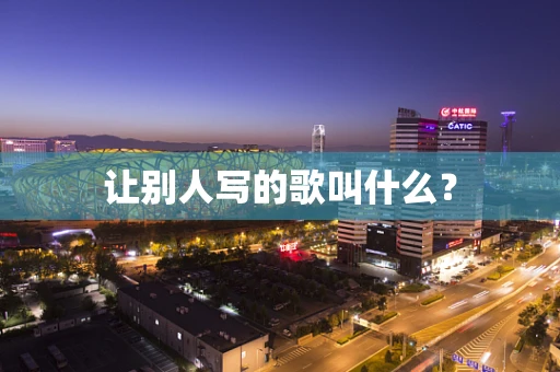 让别人写的歌叫什么？