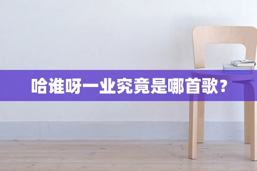 哈谁呀一业究竟是哪首歌？