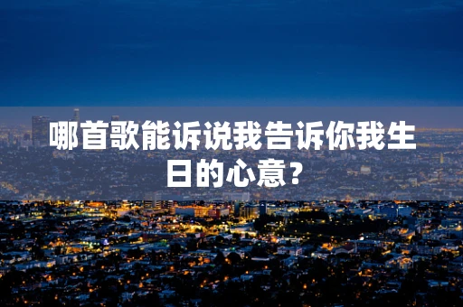 哪首歌能诉说我告诉你我生日的心意？