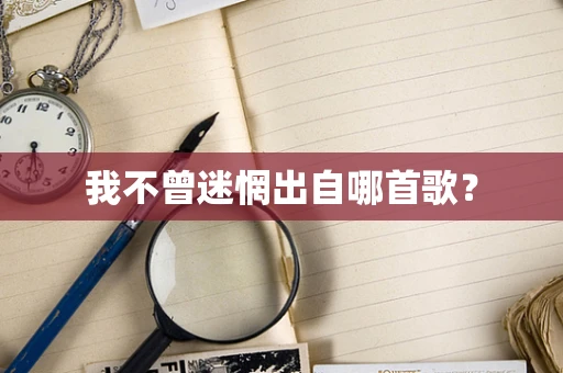 我不曾迷惘出自哪首歌？