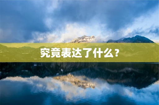 究竟表达了什么？