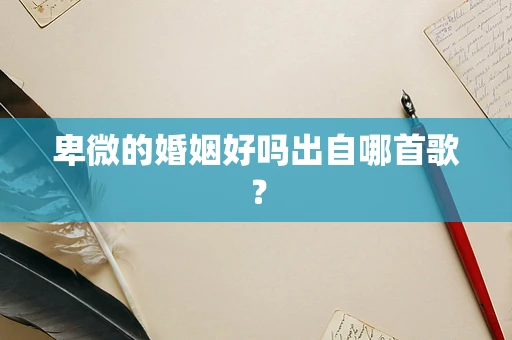 卑微的婚姻好吗出自哪首歌？